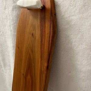 Canarywood Charcuterie Board w/Marble-faux Handles by Tims Custom Woodwork